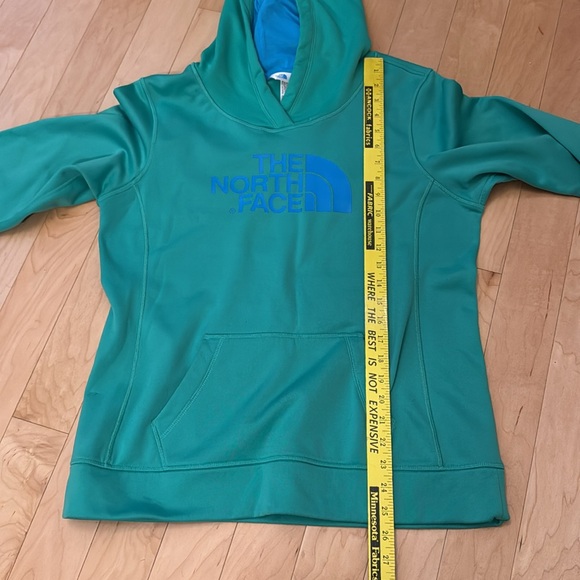 The North Face Green Blue Fleece Lined Hoodie Size Women’s Large - Picture 10 of 10